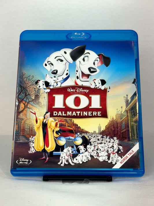 Forside av Blu-ray-cover til filmen 101 Dalmatinere – klassisk Disney familiefilm, kjøp brukt film hos Brukbar Film