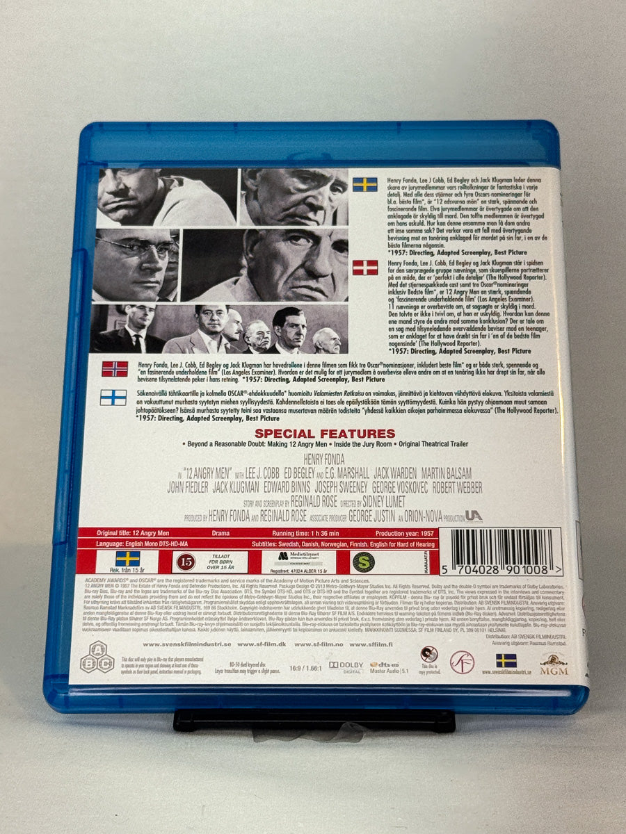 Bakside av Blu-ray-cover til 12 Angry Men – brukt klassisk film på Blu-ray fra Brukbar Film