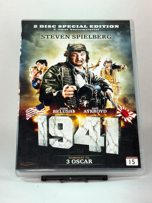 Forside av DVD-cover til 1941 – Steven Spielbergs satiriske krigskomedie med John Belushi og Dan Aykroyd, brukt DVD hos Brukbar Film.