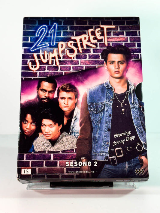 Forside av cover til 21 jump street sesong 2, bruktfilm hos nettbutikken Brukbar Film