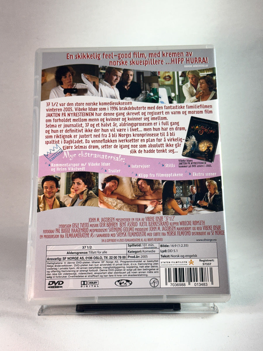 Bakside av cover til 37½, bruktfilm på DVD hos Brukbar Film