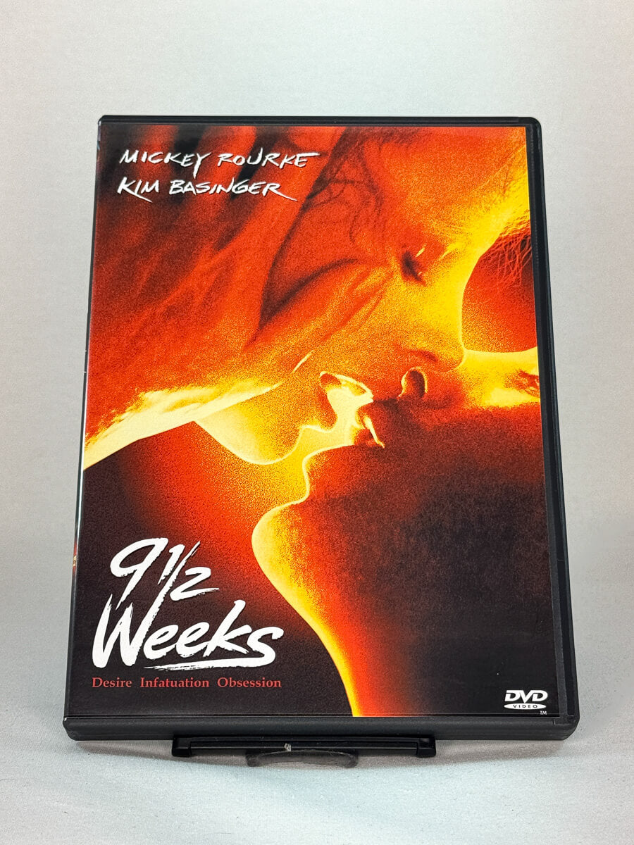 Forside av DVD-cover til 9 1/2 Weeks, bruktfilm på DVD hos Brukbar Film