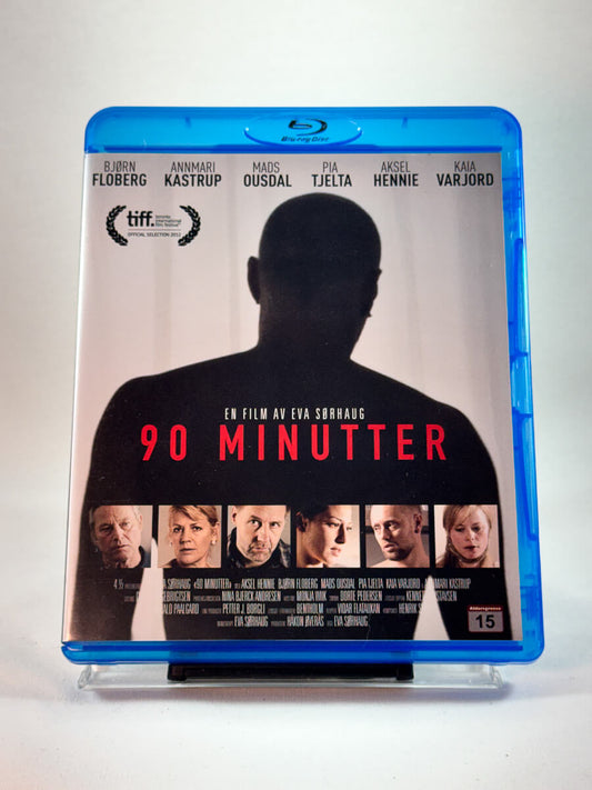 90 Minutter – forside av Blu-ray-cover, norsk drama regissert av Eva Sørhaug, bruktfilm hos Brukbar Film