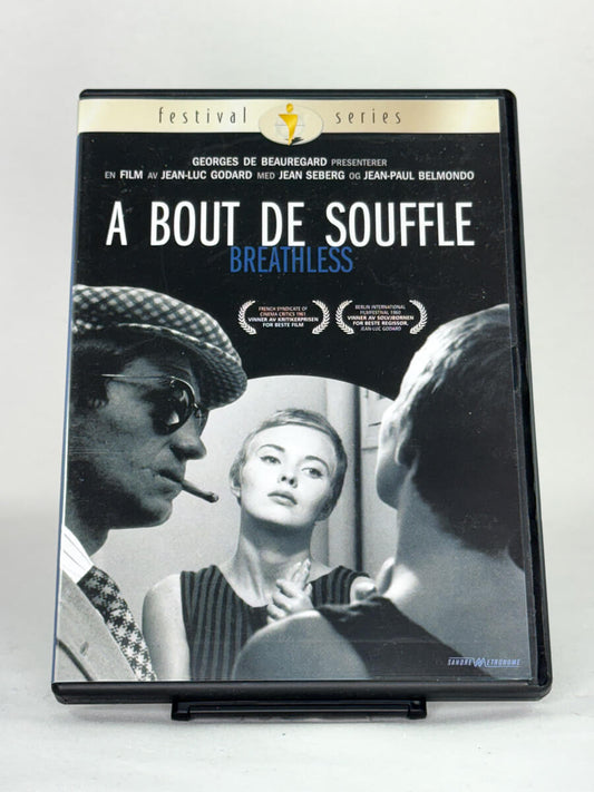 DVD-forside til filmen A Bout de Souffle
Originalt cover brukt for produktbilde i nettbutikken Brukbar Film