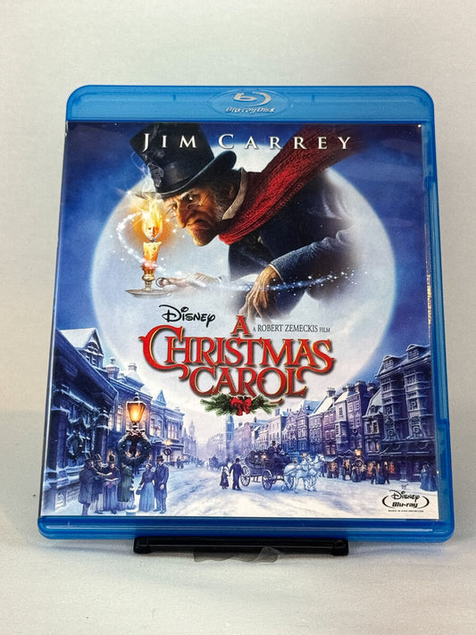 Forside av Blu-ray-cover til A Christmas Carol (Jim Carrey) – brukt animert julefilm fra Disney, tilgjengelig hos Brukbar Film