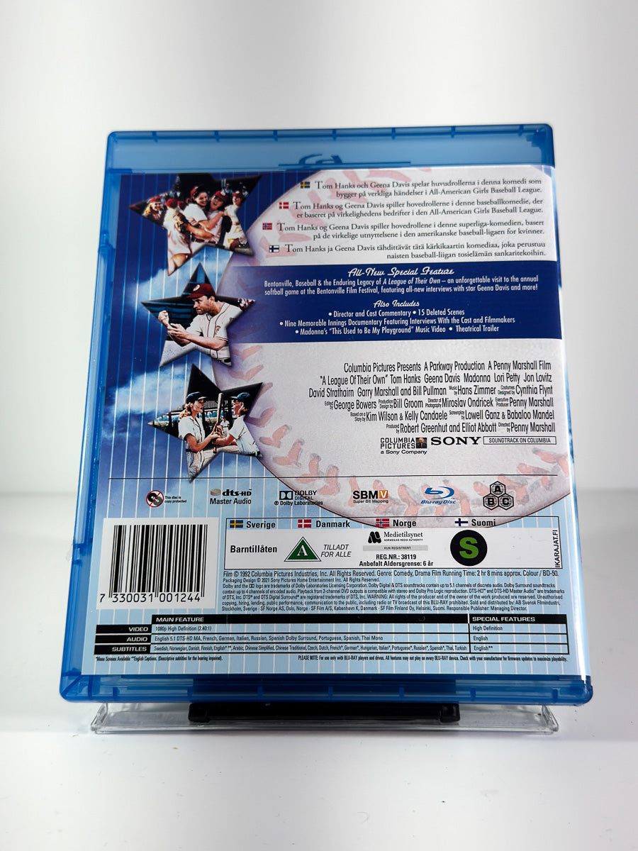 Bakside av cover til A League of Their Own på Blu-ray