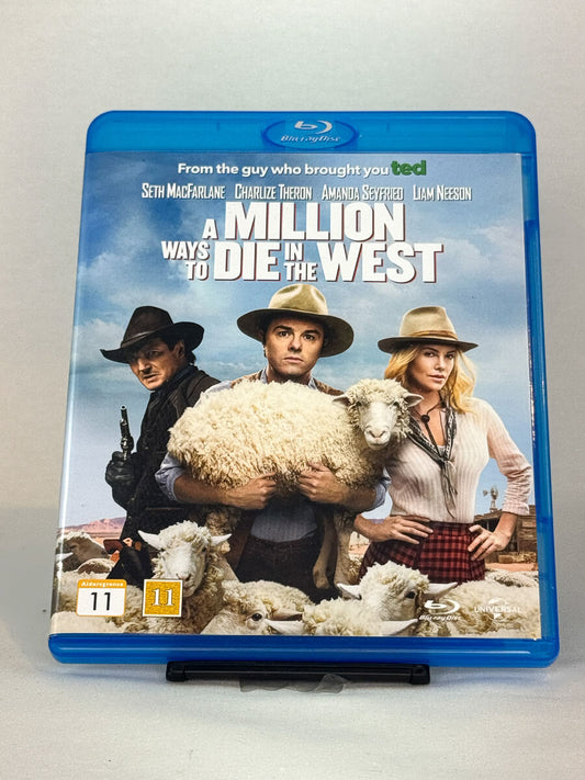 Forside av Blu-ray-cover til filmen A Million Ways to Die in the West – brukt film hos Brukbar Film