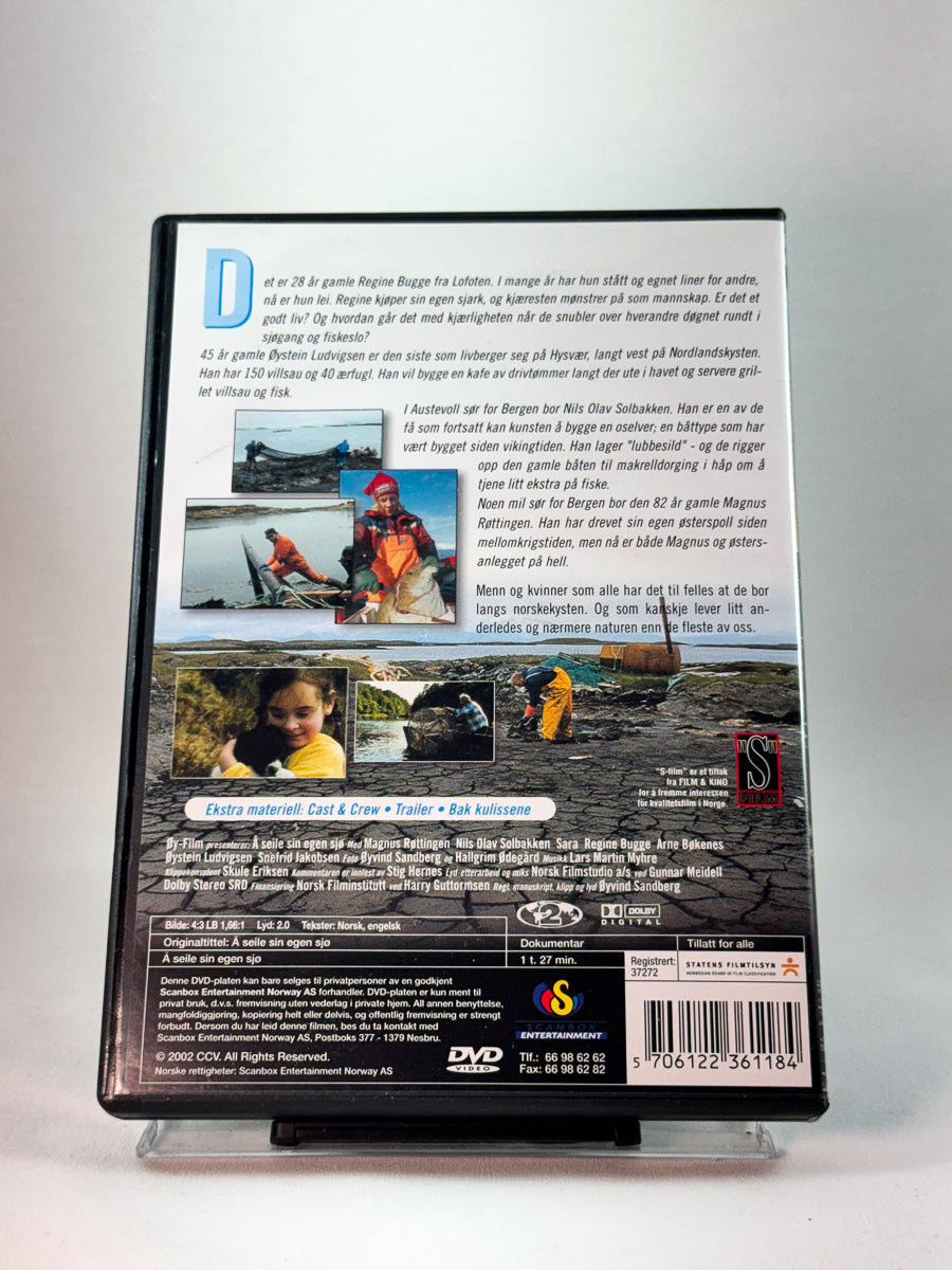 Bakside av cover til Å seile sin egen sjø, brukt original DVD hos Brukbar Film