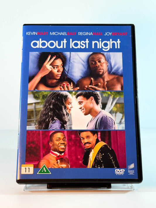Forside av cover til about last night, bruktfilm på DVD hos Brukbar Film