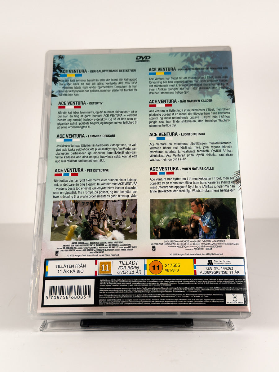 Bakside av cover til Ace Ventura: Pet Detective / Ace Ventura: When Nature Calls på DVD