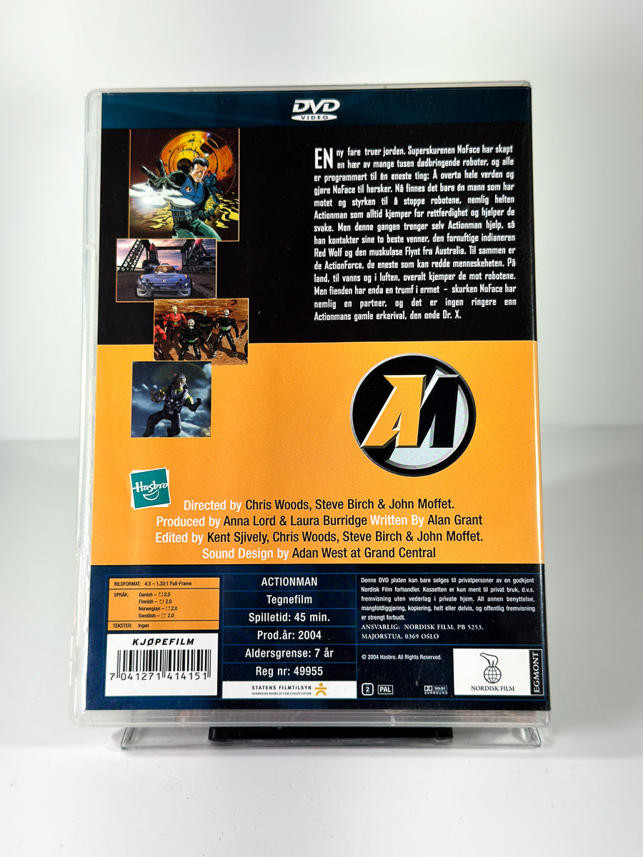 Bakside av cover til Action Man Robot Attack, brukt original DVD hos Brukbar Film