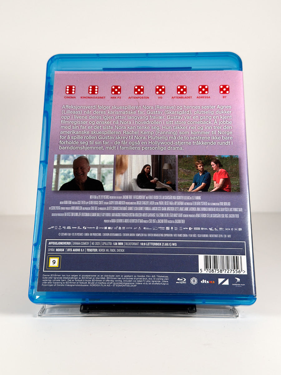 Bakside av cover til Affeksjonsverdi på Blu-ray