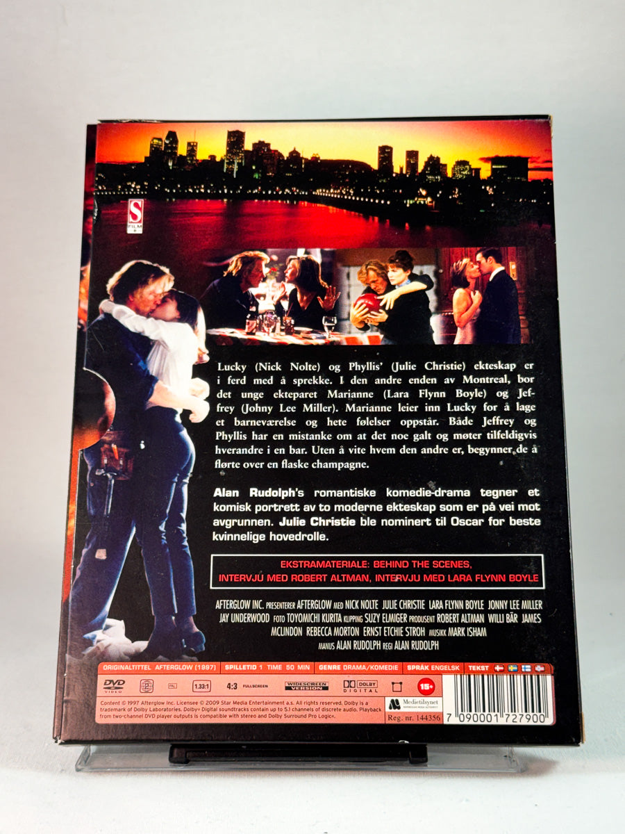 Bakside av cover til Afterglow, brukt DVD hos Brukbar Film