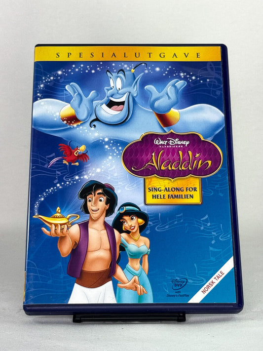 DVD-forside til filmen Aladdin  Spesialutgave
Originalt cover brukt for produktbilde i nettbutikken Brukbar Film