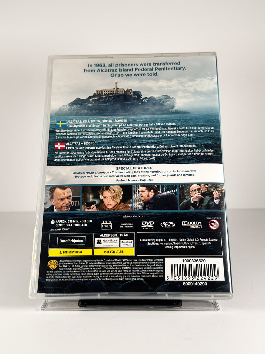 Bakside av cover til Alcatraz på DVD