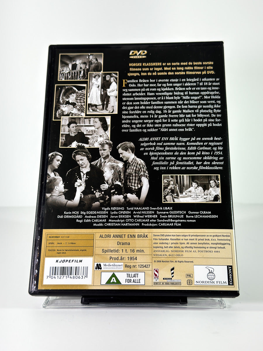 Bakside av cover til Aldri annet enn bråk på DVD