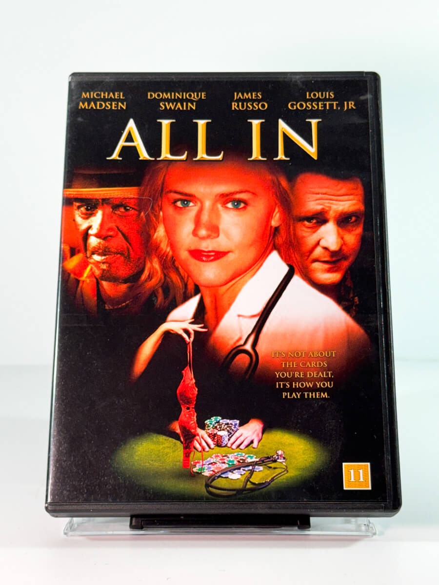 Forside av cover til all in, brukt DVD hos Brukbar Film