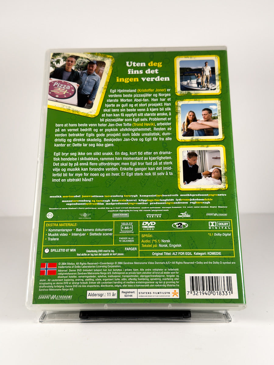 Bakside av cover til Alt for Egil på DVD