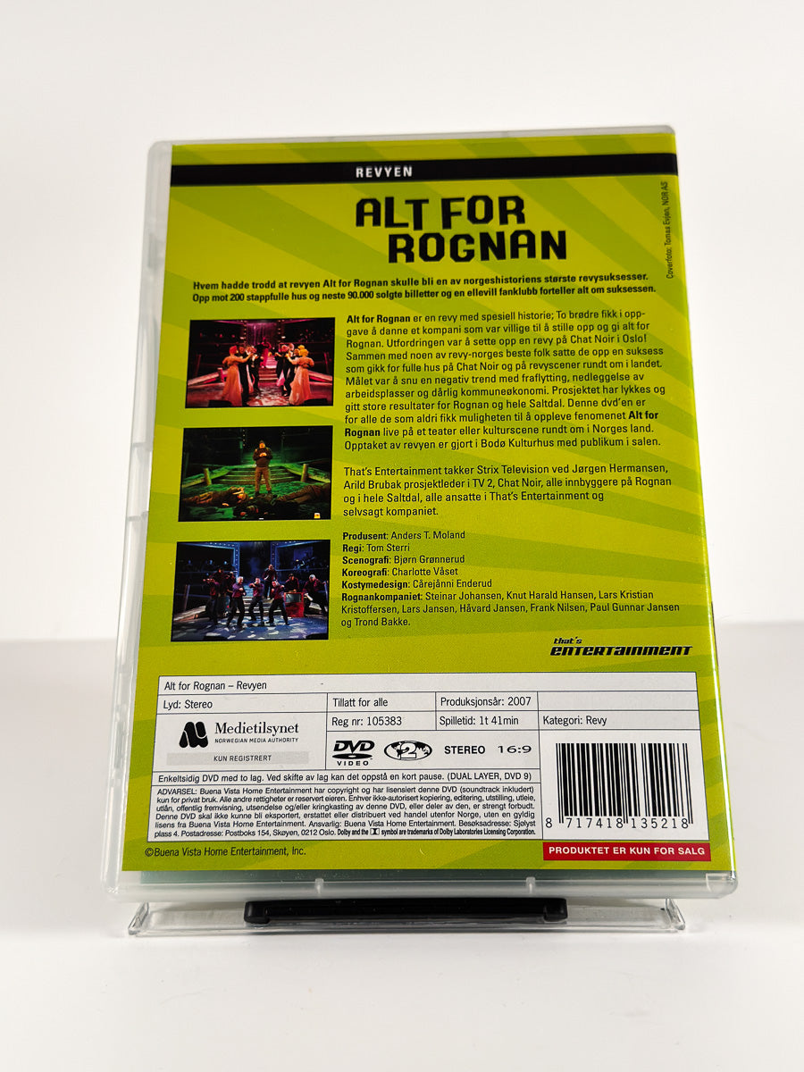 Bakside av cover til Alt for Rognan på DVD