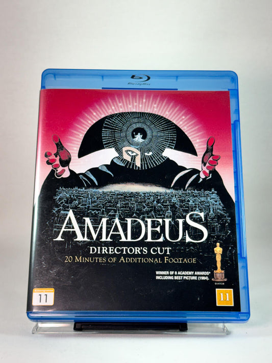Forside av Blu-ray-cover til Amadeus – Director’s Cut, bruktfilm hos nettbutikken Brukbar Film