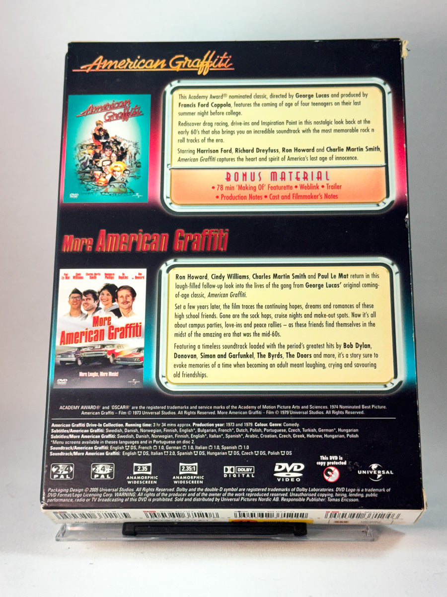 Bakside av cover til American Graffiti: Drive-In Collection, brukt DVD hos Brukbar Film