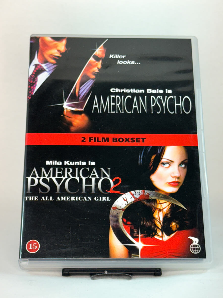 Forside av DVD-cover til American Psycho – 2 film boxset, brukt DVD hos Brukbar Film