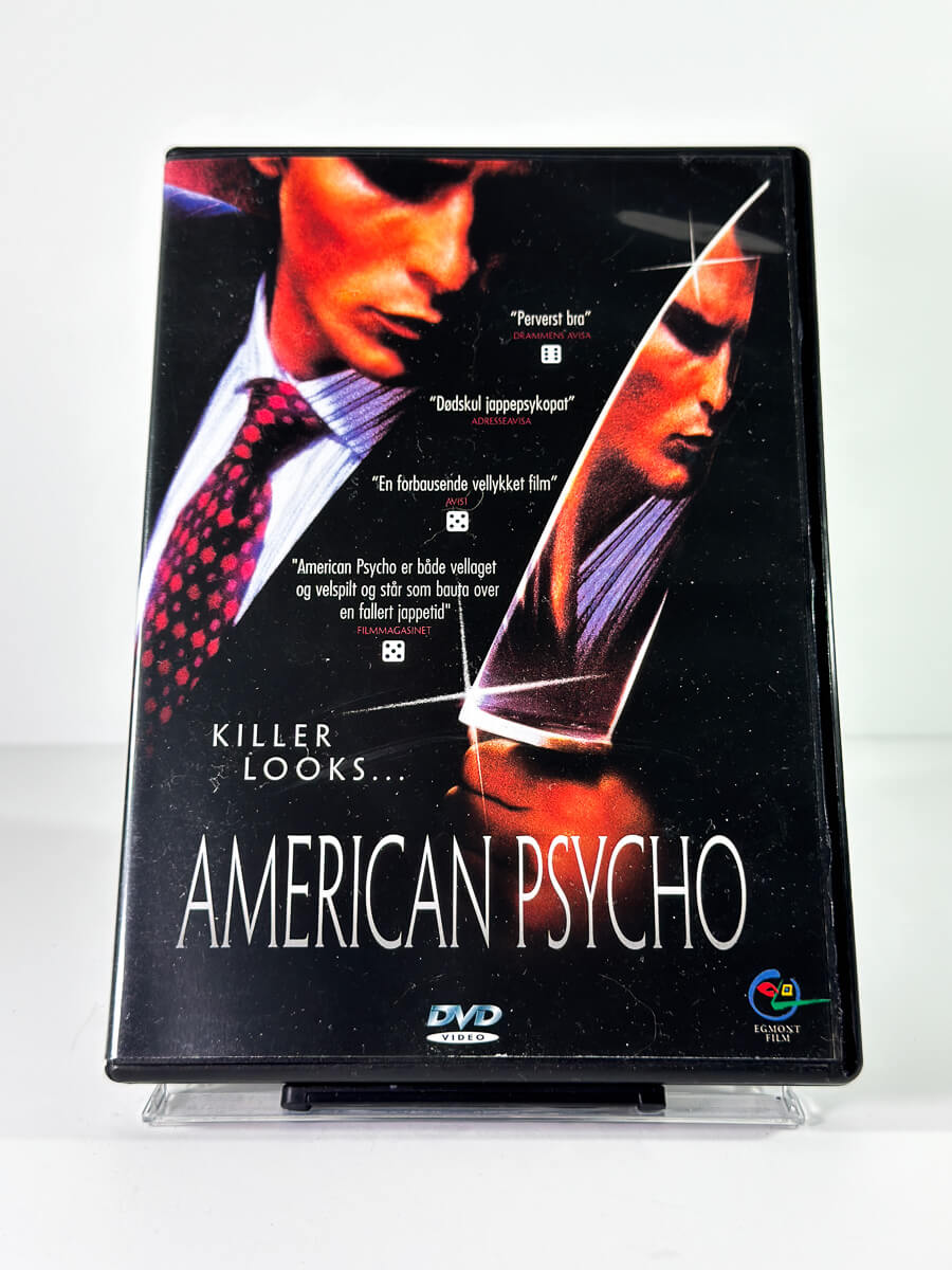 Forside av cover til American Psycho på DVD hos Brukbar Film