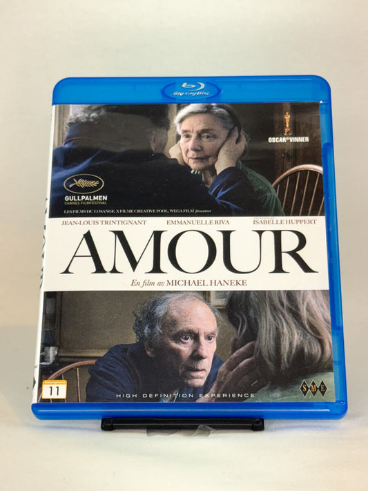 Forside av Blu-ray-cover til Amour – brukt Oscar-belønnet drama på Blu-ray, tilgjengelig hos Brukbar Film