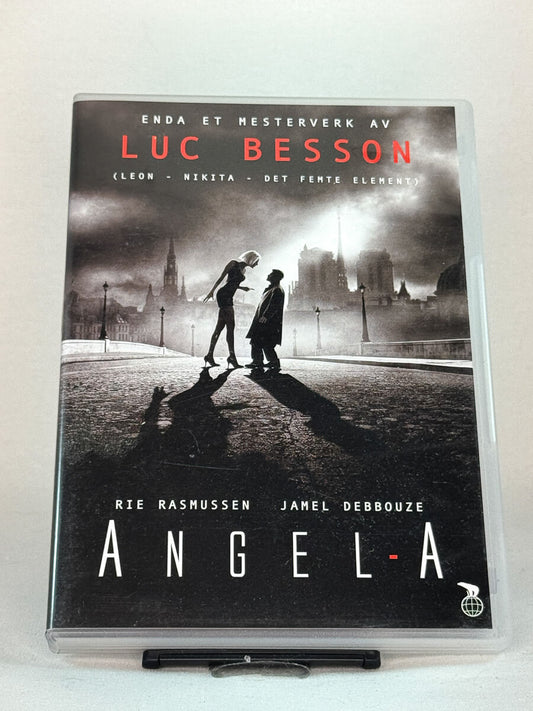 Forside av DVD-cover til Angel-A, bruktfilm på DVD hos Brukbar Film