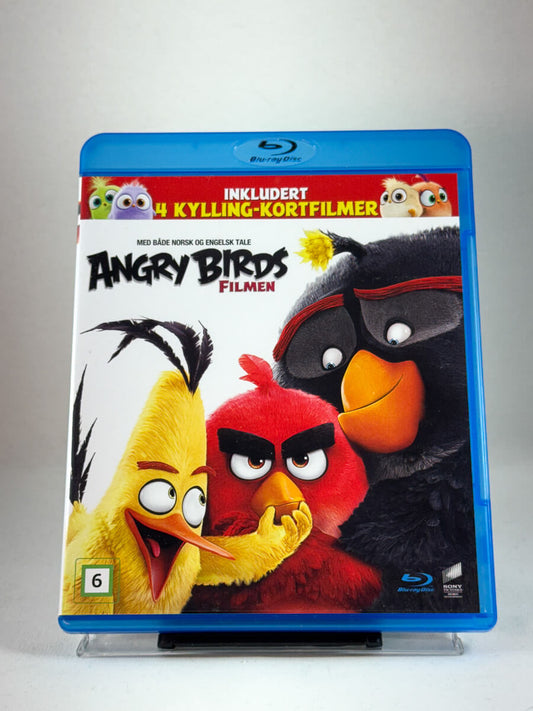 Forside av Blu-ray-cover til Angry Birds Filmen – animert eventyr basert på det populære spillet, brukt film hos Brukbar Film.