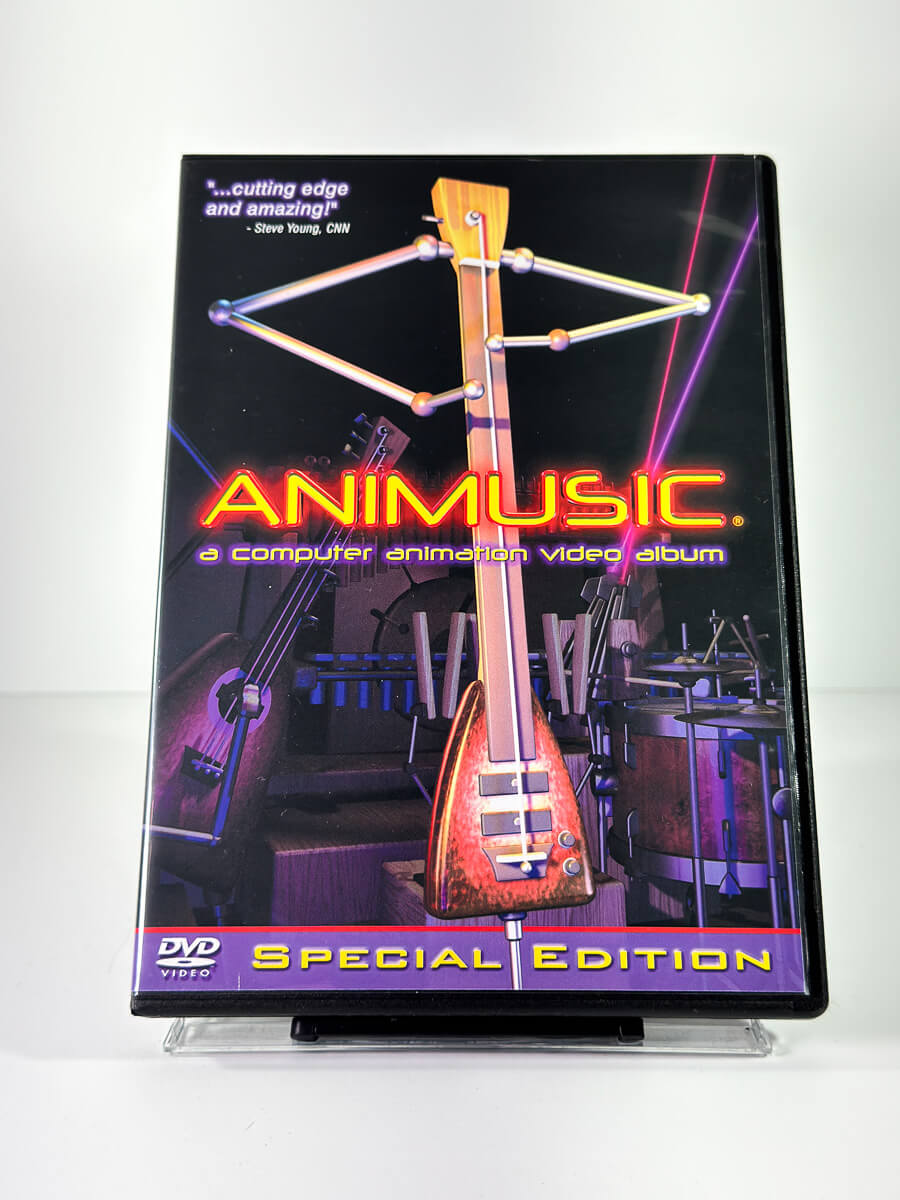 Forside av cover til Animusic: A Computer Animation Video Album, bruktfilm hos nettbutikken Brukbar Film