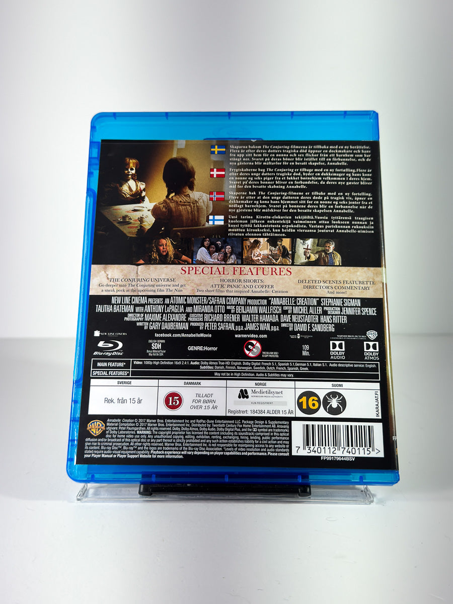 Bakside av cover til Annabelle: Creation på Blu-ray