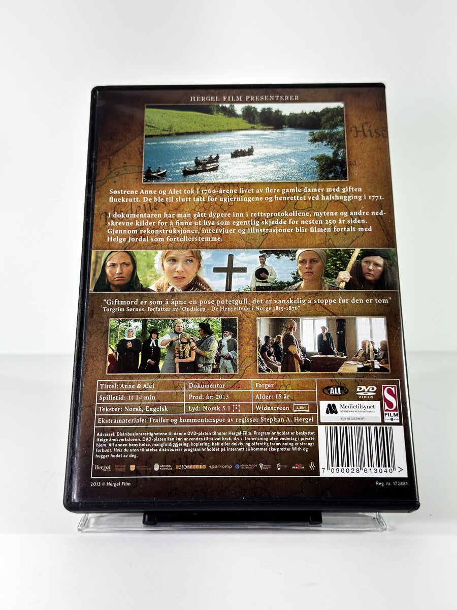 Bakside av cover til Anne & Alet – Giftmorderne fra Arendal på DVD hos Brukbar Film