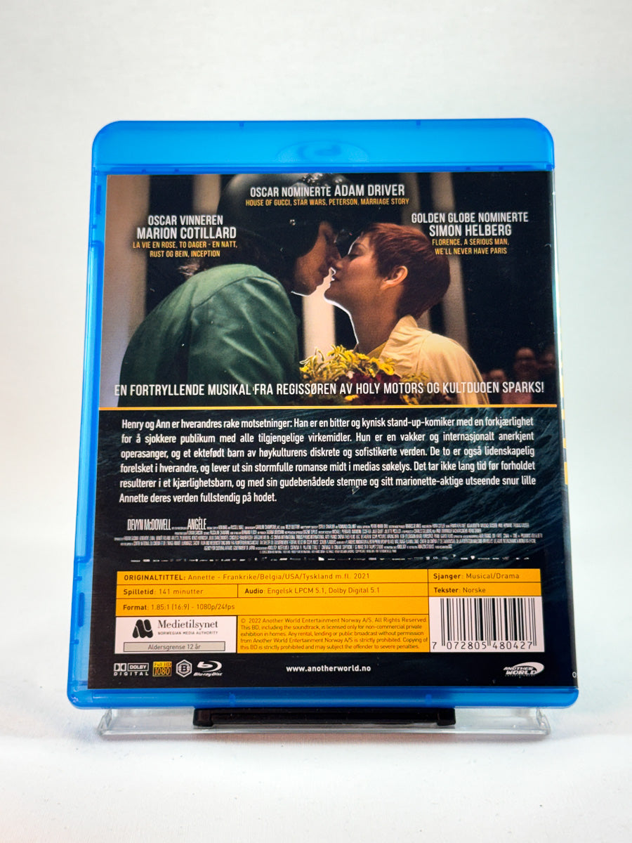 Bakside av cover til Annette, brukt Blu-ray-utgivelse hos Brukbar Film