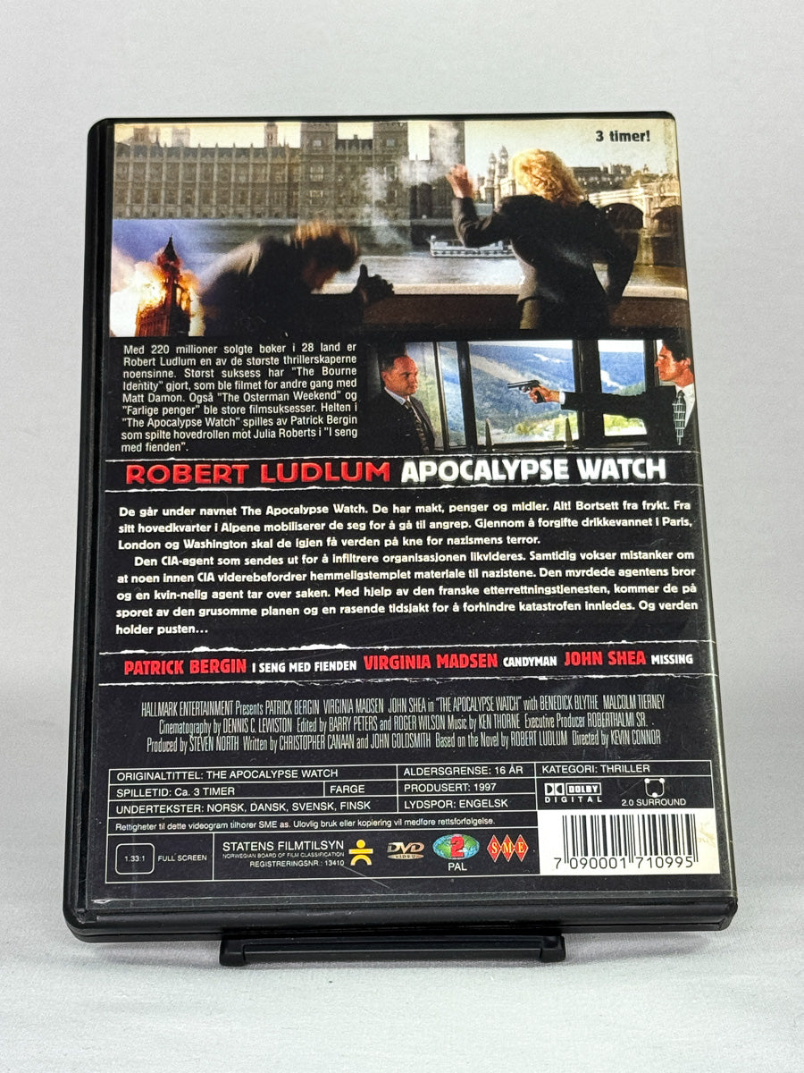 DVD-bakside til filmen Apocalypse Watch
Baksiden viser info, spesifikasjoner og eventuell ekstratekst – produktbilde fra nettbutikken Brukbar Film