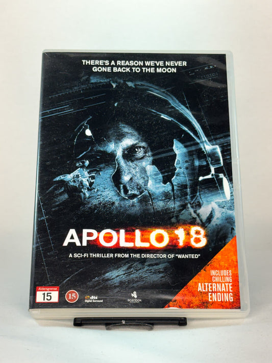 Forside av DVD-cover til Apollo 18, bruktfilm hos nettbutikken Brukbar Film