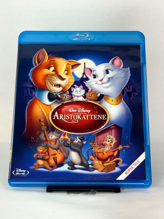 Forside av Blu-ray-cover til filmen Aristokattene – Disney klassiker med norsk tale, brukt film fra Brukbar Film
