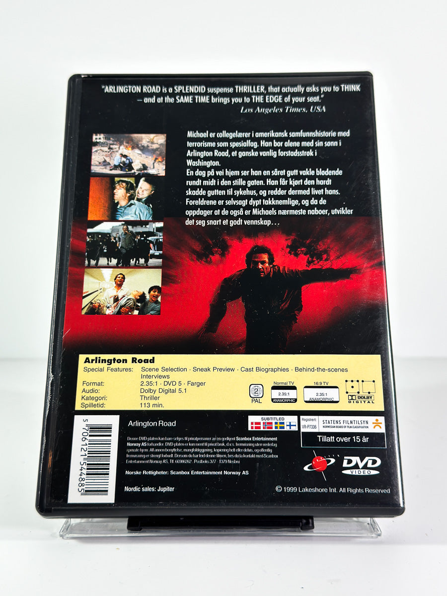Bakside av cover til Arlington Road på DVD