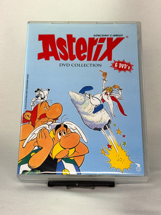 Forside av DVD-cover til Asterix – DVD Collection – animasjonsklassiker med seks filmer basert på tegneserien, brukt original-DVD hos Brukbar Film