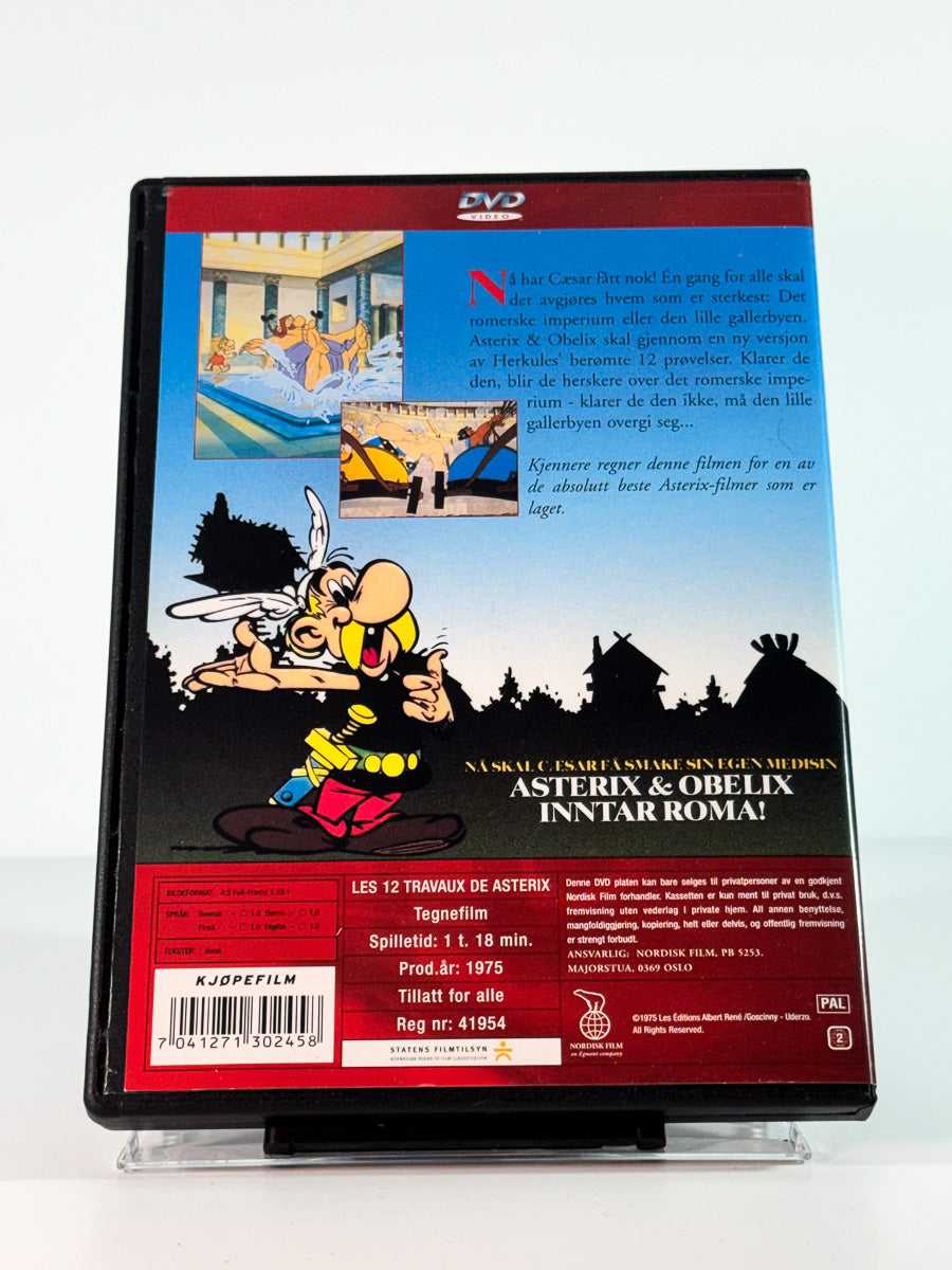 Bakside av cover til Asterix i Roma, bruktfilm hos nettbutikken Brukbar Film