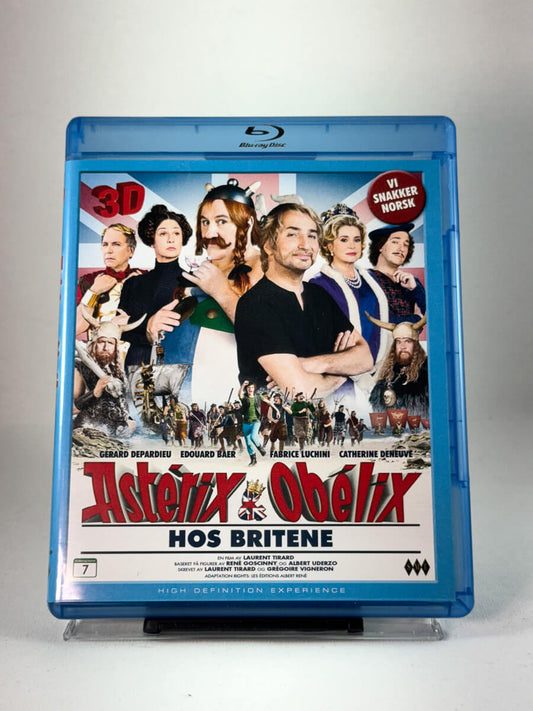 Forside av DVD-cover til Asterix & Obelix hos britene (Blu-ray 3D), bruktfilm hos nettbutikken Brukbar Film