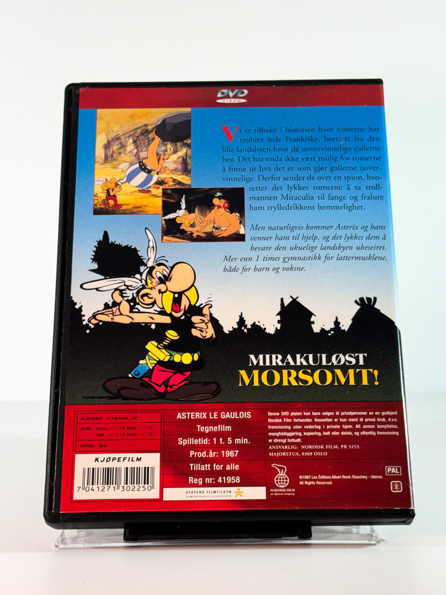 Bakside av cover til Asterix og gallerne, brukt original DVD hos Brukbar Film