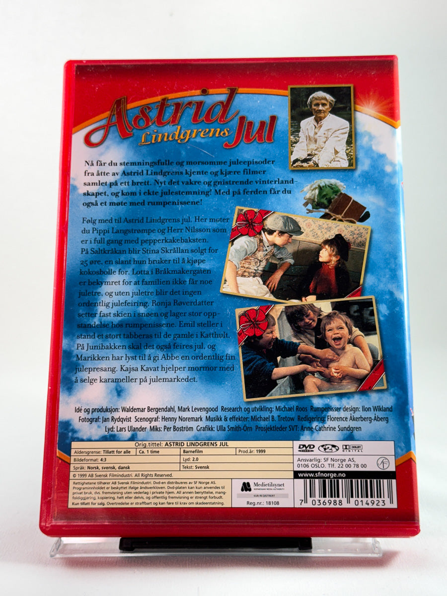 Bakside av DVD-cover til Astrid Lindgrens jul, bruktfilm hos nettbutikken Brukbar Film