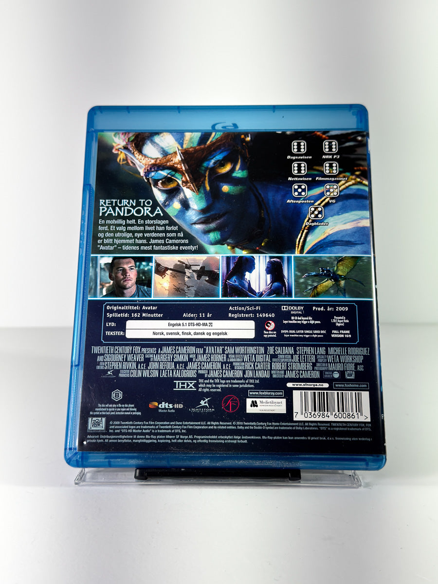 Bakside av cover til Avatar på Blu-ray