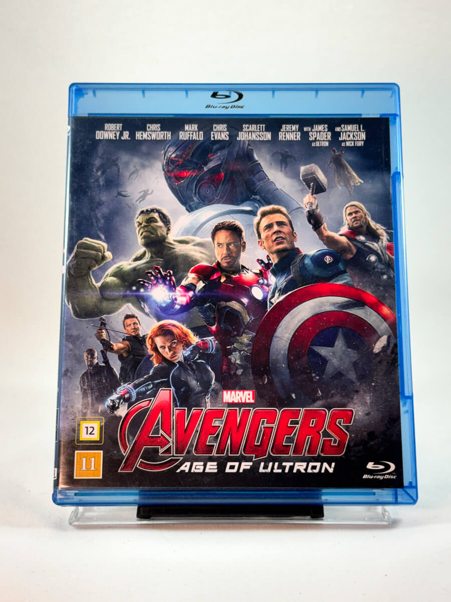 Forside av Blu-ray-cover til Avengers: Age of Ultron, bruktfilm hos nettbutikken Brukbar Film