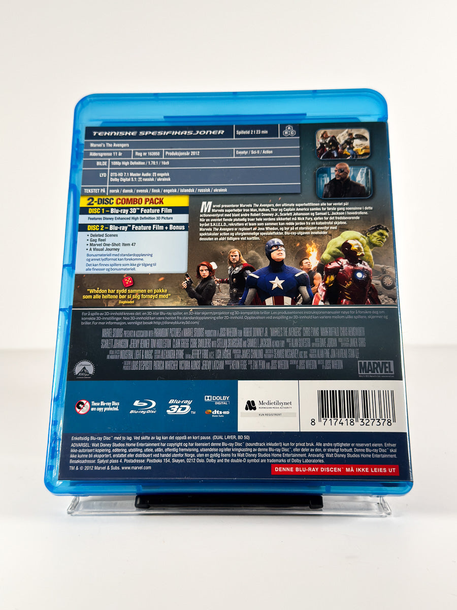 Bakside av cover til Avengers på Blu-ray