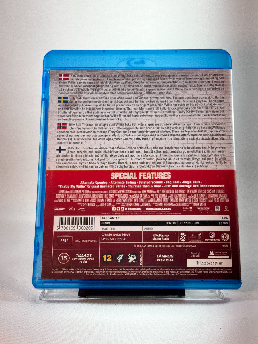 Bakside av cover til Bad Santa 2, brukt Blu-ray hos Brukbar Film