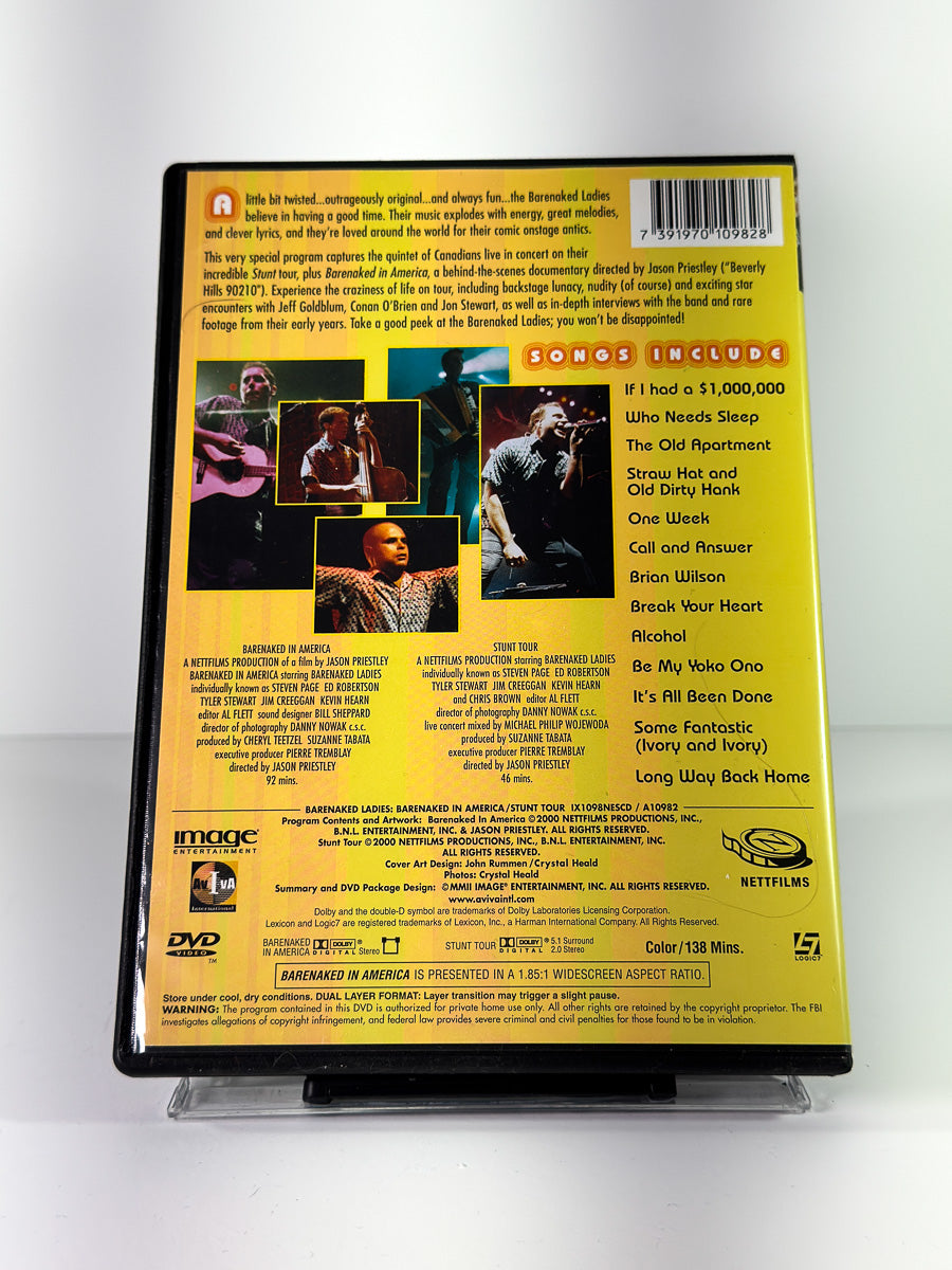 Bakside av cover til Barenaked Ladies: Barenaked in America, bruktfilm på DVD hos Brukbar Film