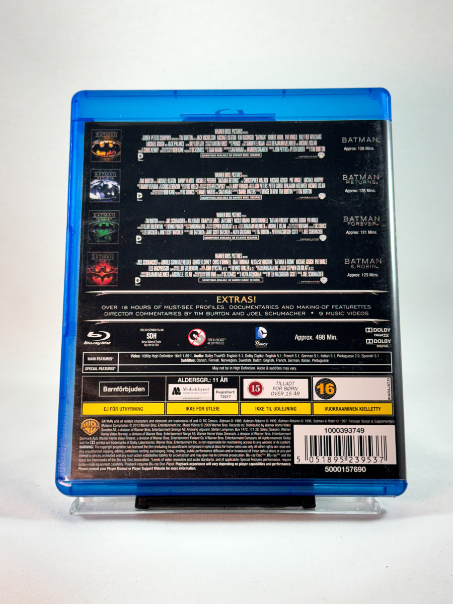 Bakside av Blu-ray-cover til Batman Collection, brukt Blu-ray hos Brukbar Film