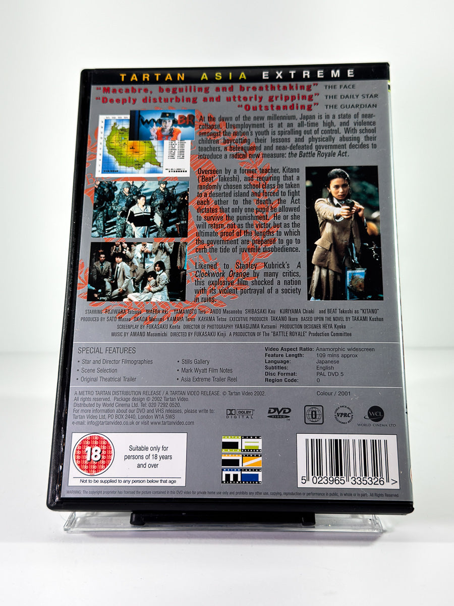 Bakside av cover til Battle Royale på DVD